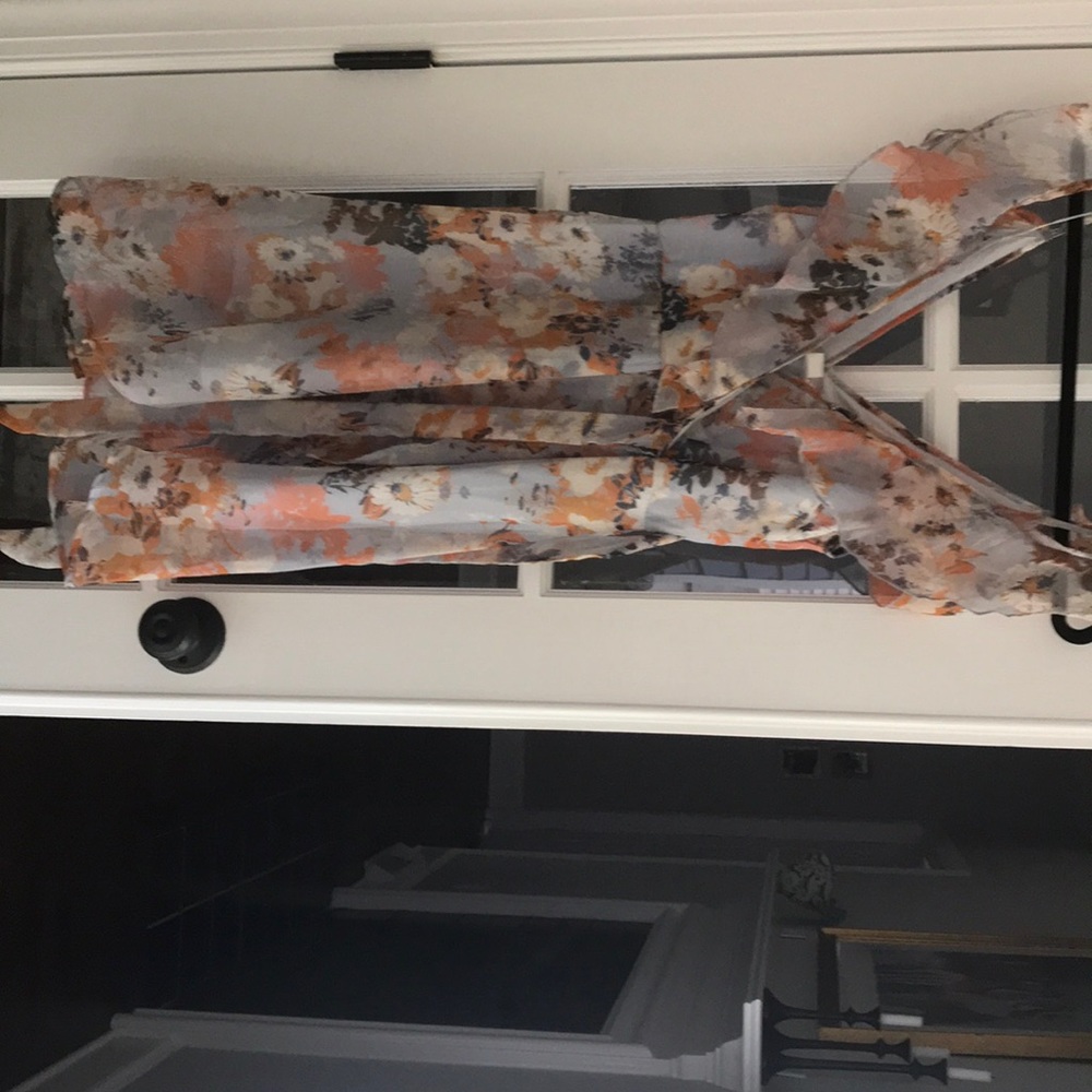 Floral blue and soft coral dress!